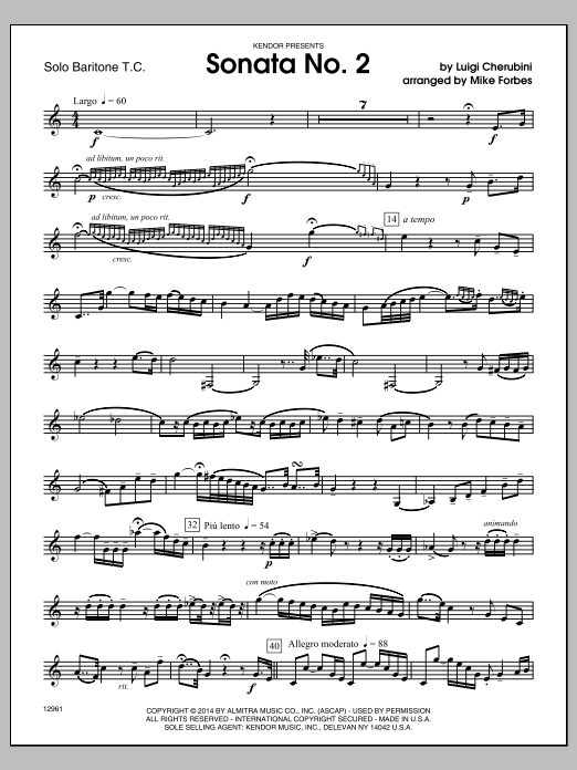 Sonata No. 2 - Solo Baritone T.C. (Brass Solo) von Michael Forbes