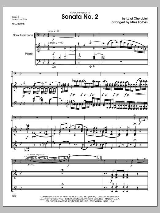 Sonata No. 2 - Piano (Brass Solo) von Cherubini/ Forbes