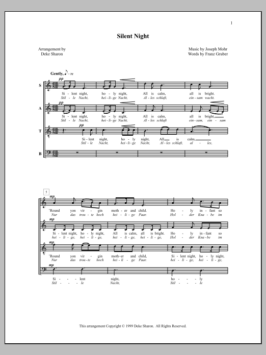 Silent Night (SATB Choir) von Deke Sharon
