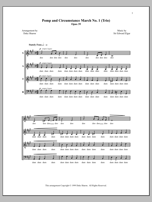 Pomp and Circumstance March No. 1 (Trio) (SATB Choir) von Deke Sharon