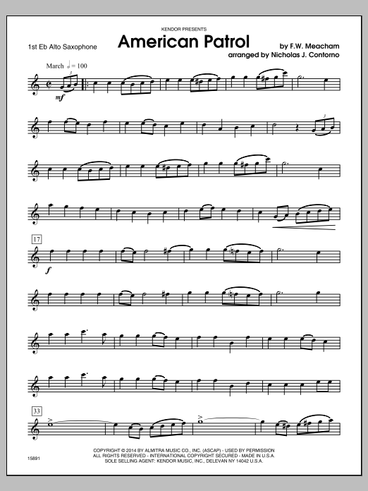 American Patrol - 1st Eb Alto Saxophone (Woodwind Ensemble) von Nick Contorno