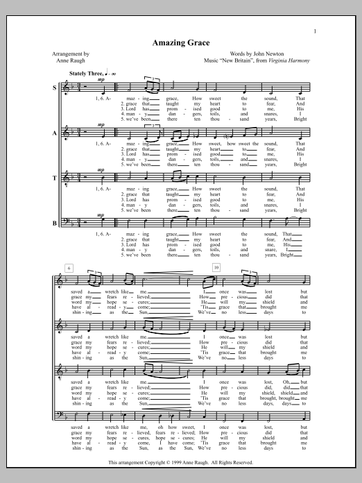 Amazing Grace (SATB Choir) von Anne Raugh