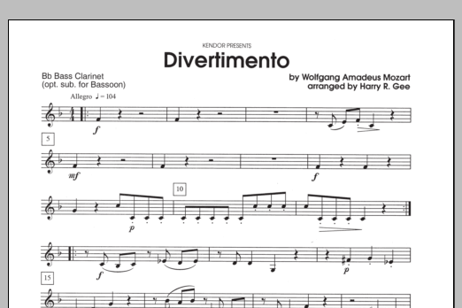 Divertimento - Bb Bass Clarinet (Woodwind Ensemble) von Harry Gee