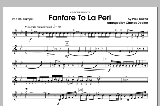 Fanfare To La Peri - 2nd Bb Trumpet (Brass Ensemble) von Charles Decker