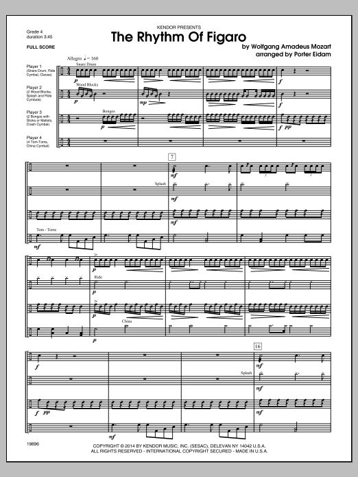 Rhythm Of Figaro, The - Conductor Score (Full Score) (Percussion Ensemble) von Porter Eidam