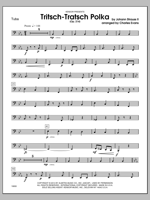 Tritsch-Tratsch Polka (Op. 214) - Tuba (Brass Ensemble) von Charles Evans