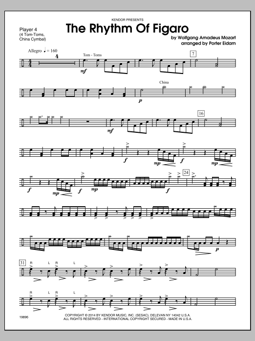 Rhythm Of Figaro, The - Aux. Perc. 3 (Percussion Ensemble) von Porter Eidam