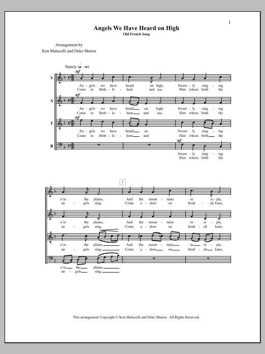 Angels We Have Heard on High (SATB Choir) von Deke Sharon