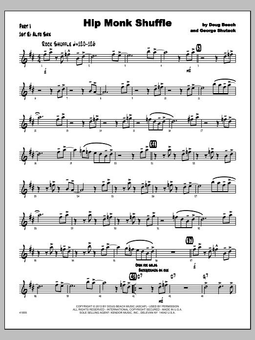 Hip Monk Shuffle - Part 1 - Eb Alto Sax (Jazz Ensemble) von Doug Beach & George Shutack