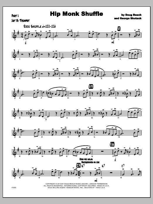 Hip Monk Shuffle - Part 1 - Bb Trumpet (Jazz Ensemble) von Doug Beach & George Shutack