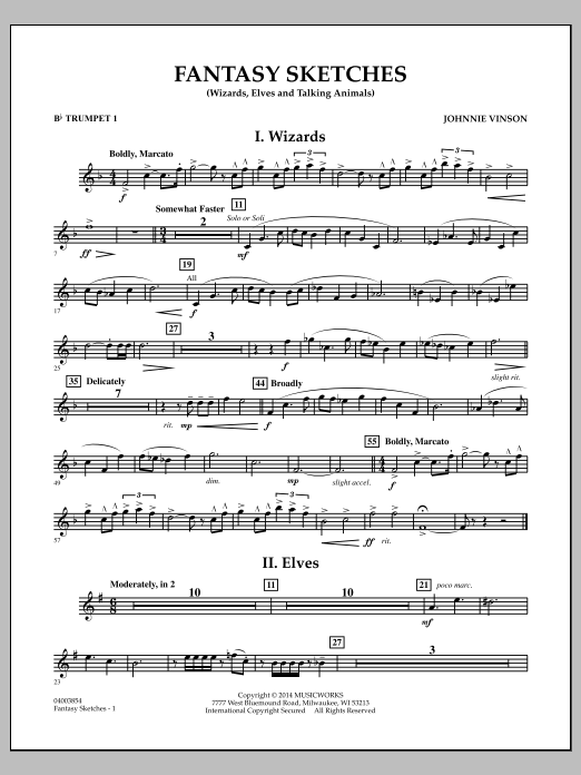 Fantasy Sketches - Bb Trumpet 1 (Concert Band) von Johnnie Vinson