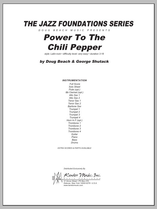 Power To The Chili Pepper - Conductor Score (Full Score) (Jazz Ensemble) von Doug Beach & George Shutack