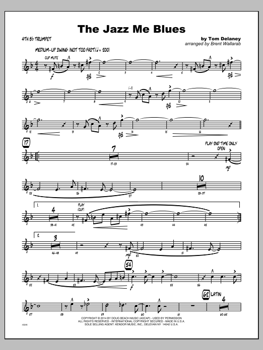 Jazz Me Blues, The - 4th Bb Trumpet (Jazz Ensemble) von Wallarab