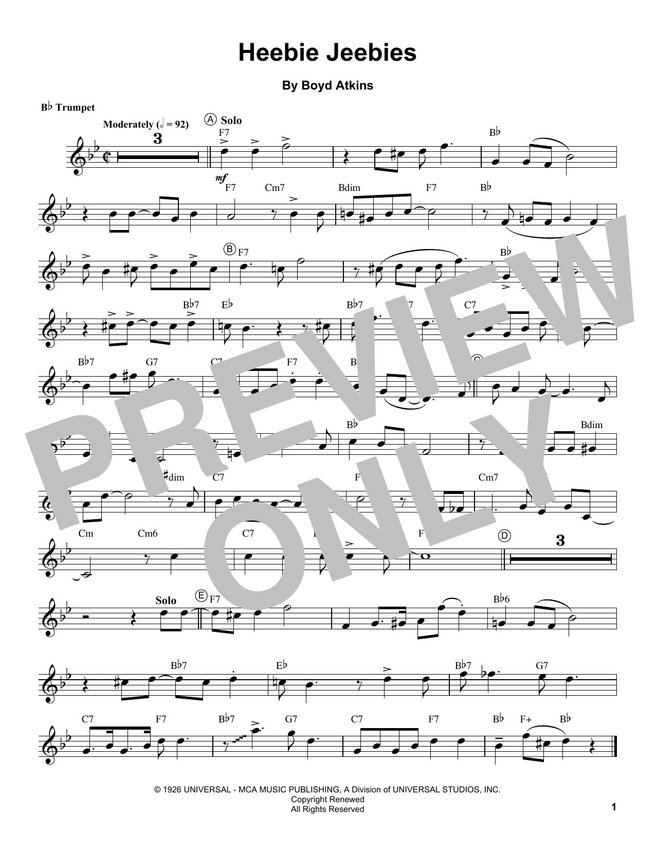 Heebie Jeebies (Trumpet Transcription) von Louis Armstrong