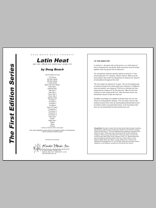 Latin Heat - Full Score (Jazz Ensemble) von Doug Beach