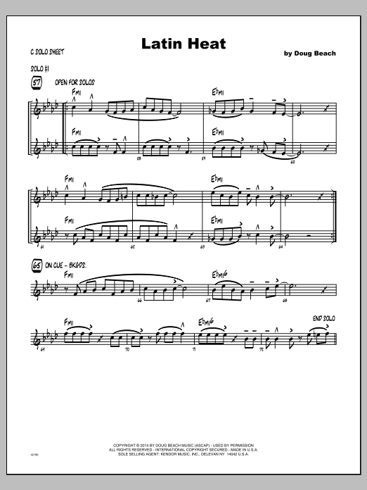 Latin Heat - C Solo Sheet (Jazz Ensemble) von Doug Beach