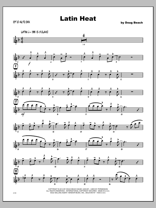 Latin Heat - 1st Eb Alto Saxophone (Jazz Ensemble) von Doug Beach