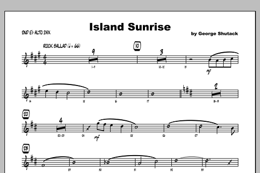 Island Sunrise - 2nd Eb Alto Saxophone (Jazz Ensemble) von George Shutack