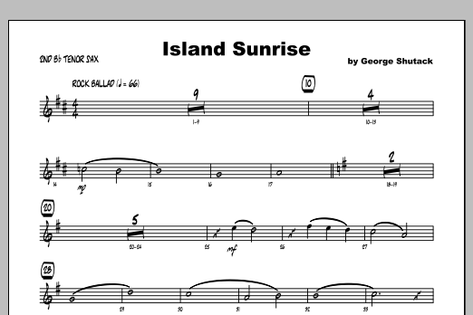 Island Sunrise - 2nd Bb Tenor Saxophone (Jazz Ensemble) von George Shutack