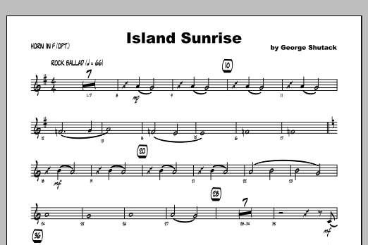 Island Sunrise - Horn in F (Jazz Ensemble) von George Shutack