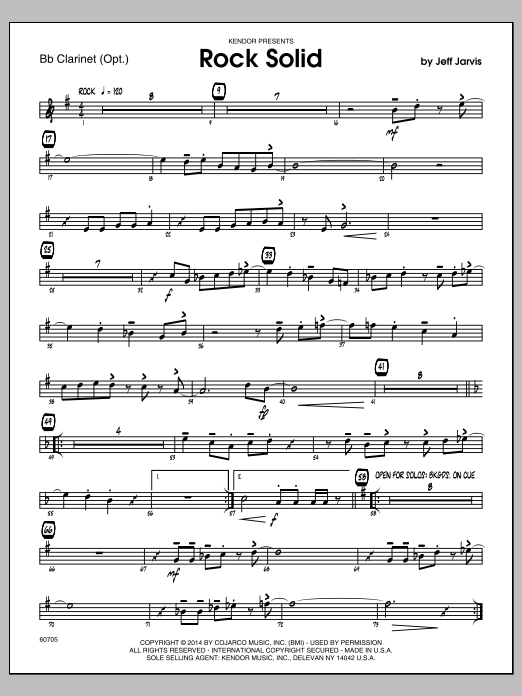Rock Solid - Bb Clarinet (Jazz Ensemble) von Jeff Jarvis