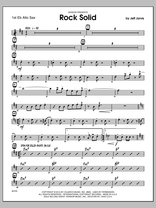 Rock Solid - 1st Eb Alto Saxophone (Jazz Ensemble) von Jeff Jarvis