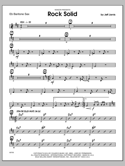 Rock Solid - Eb Baritone Sax (Jazz Ensemble) von Jeff Jarvis