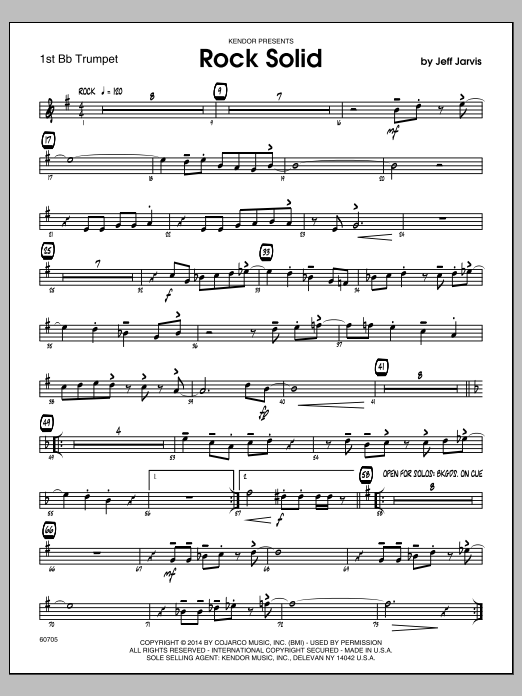 Rock Solid - 1st Bb Trumpet (Jazz Ensemble) von Jeff Jarvis