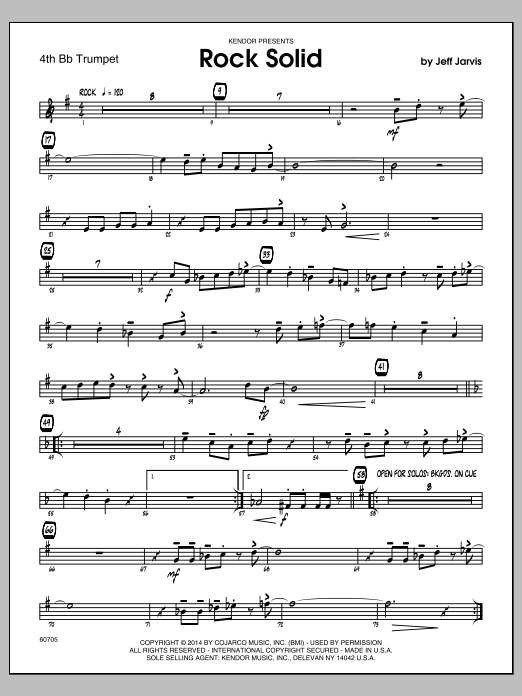 Rock Solid - 4th Bb Trumpet (Jazz Ensemble) von Jeff Jarvis