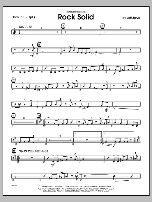 Rock Solid - Horn in F (Jazz Ensemble) von Jeff Jarvis