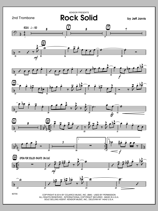 Rock Solid - 2nd Trombone (Jazz Ensemble) von Jeff Jarvis