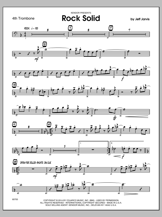 Rock Solid - 4th Trombone (Jazz Ensemble) von Jeff Jarvis