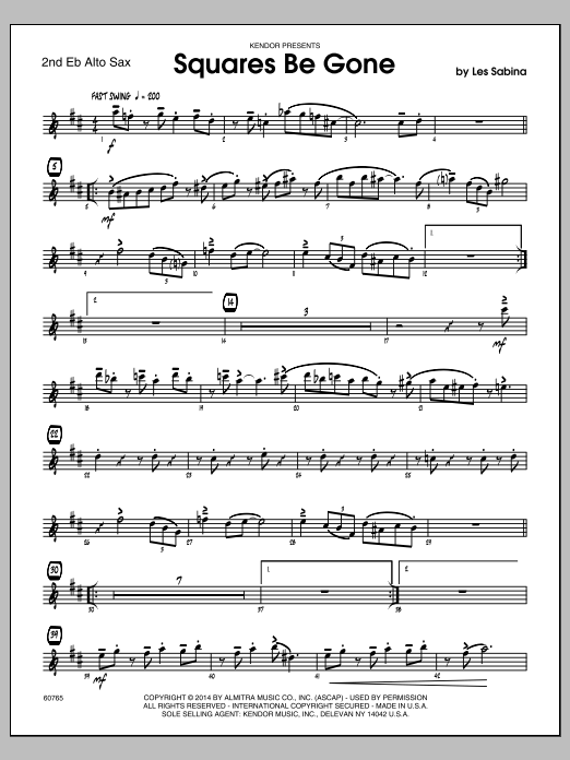 Squares Be Gone - 2nd Eb Alto Saxophone (Jazz Ensemble) von Les Sabina