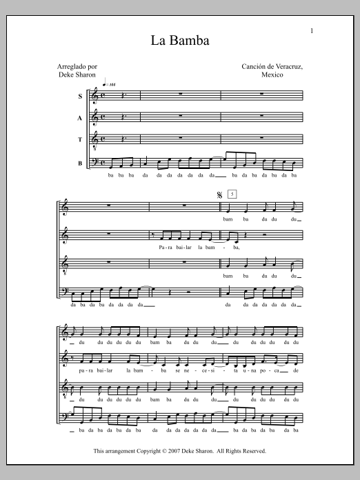 La Bamba (SATB Choir) von Deke Sharon