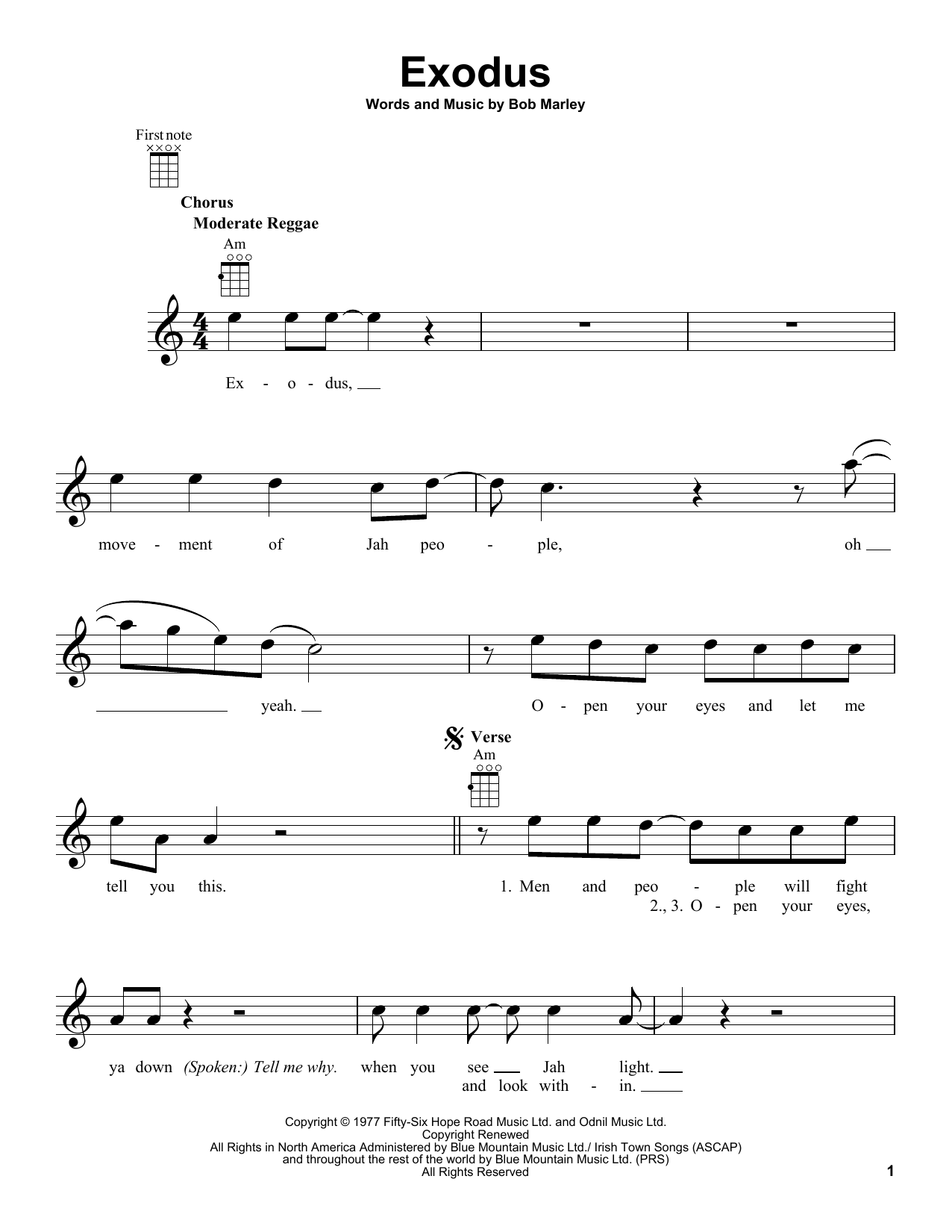 Exodus (Ukulele) von Bob Marley