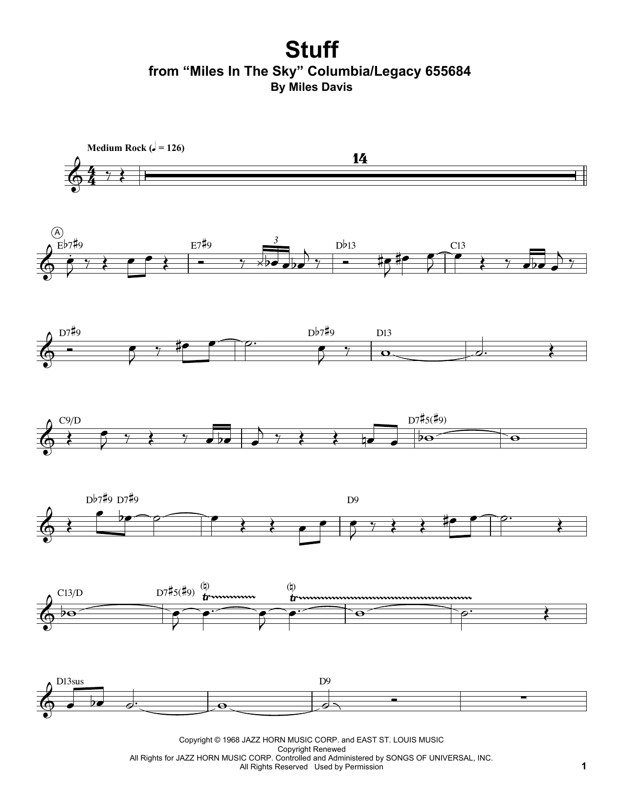 Stuff (Trumpet Transcription) von Miles Davis
