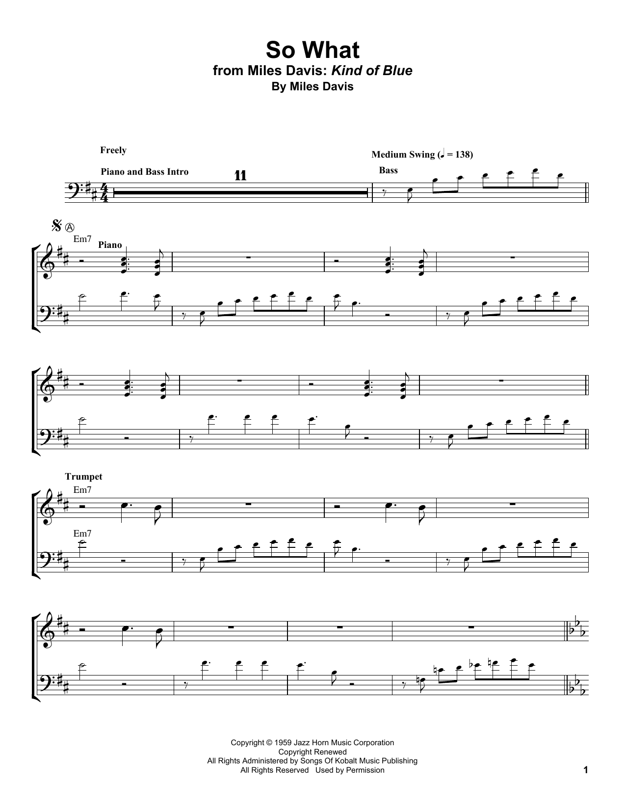 So What (Trumpet Transcription) von Miles Davis