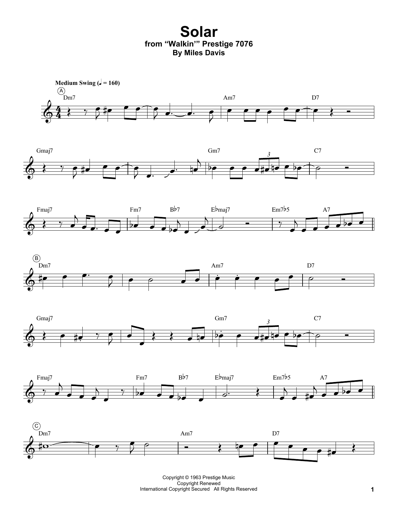 Solar (Trumpet Transcription) von Miles Davis