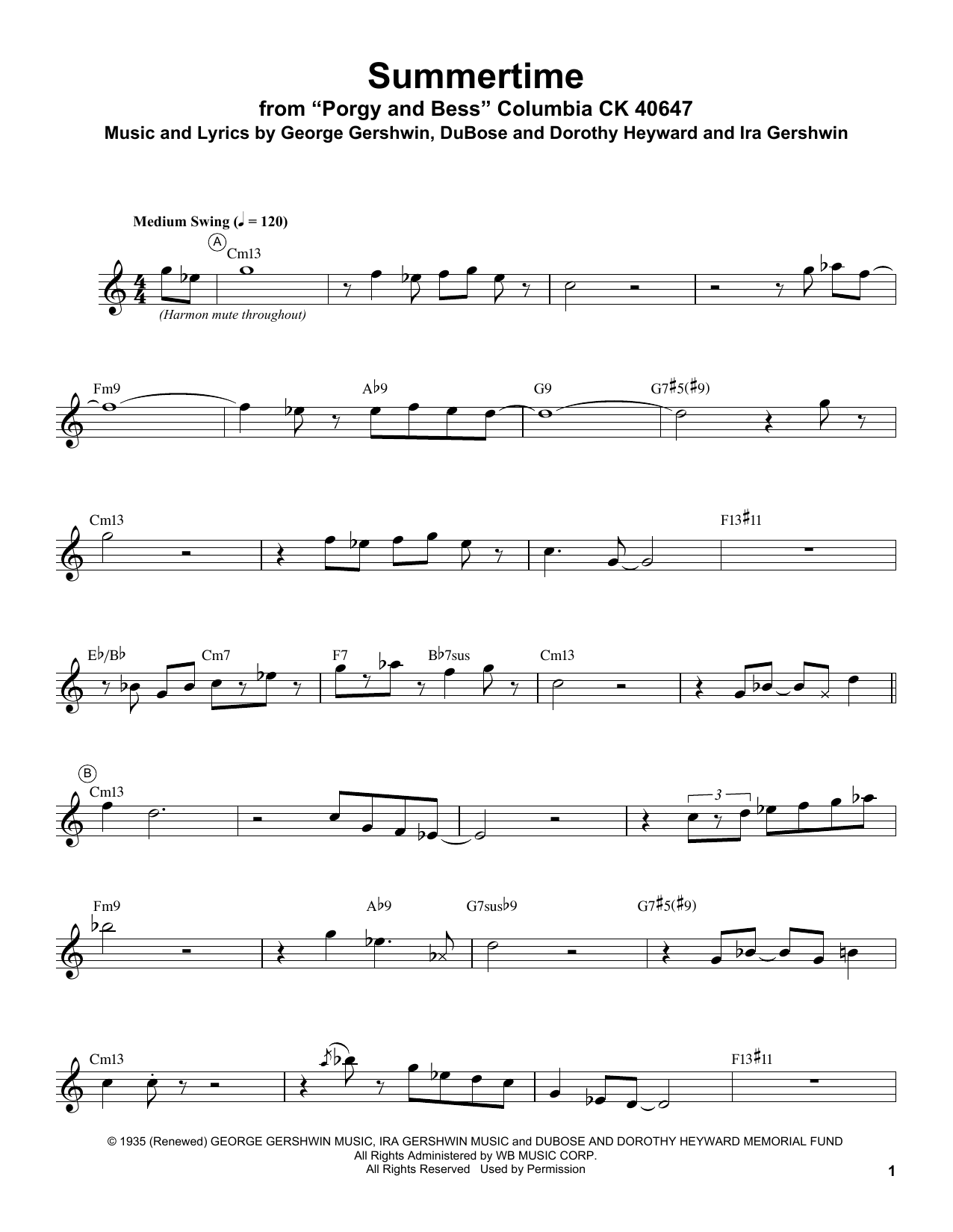 Summertime (Trumpet Transcription) von Miles Davis