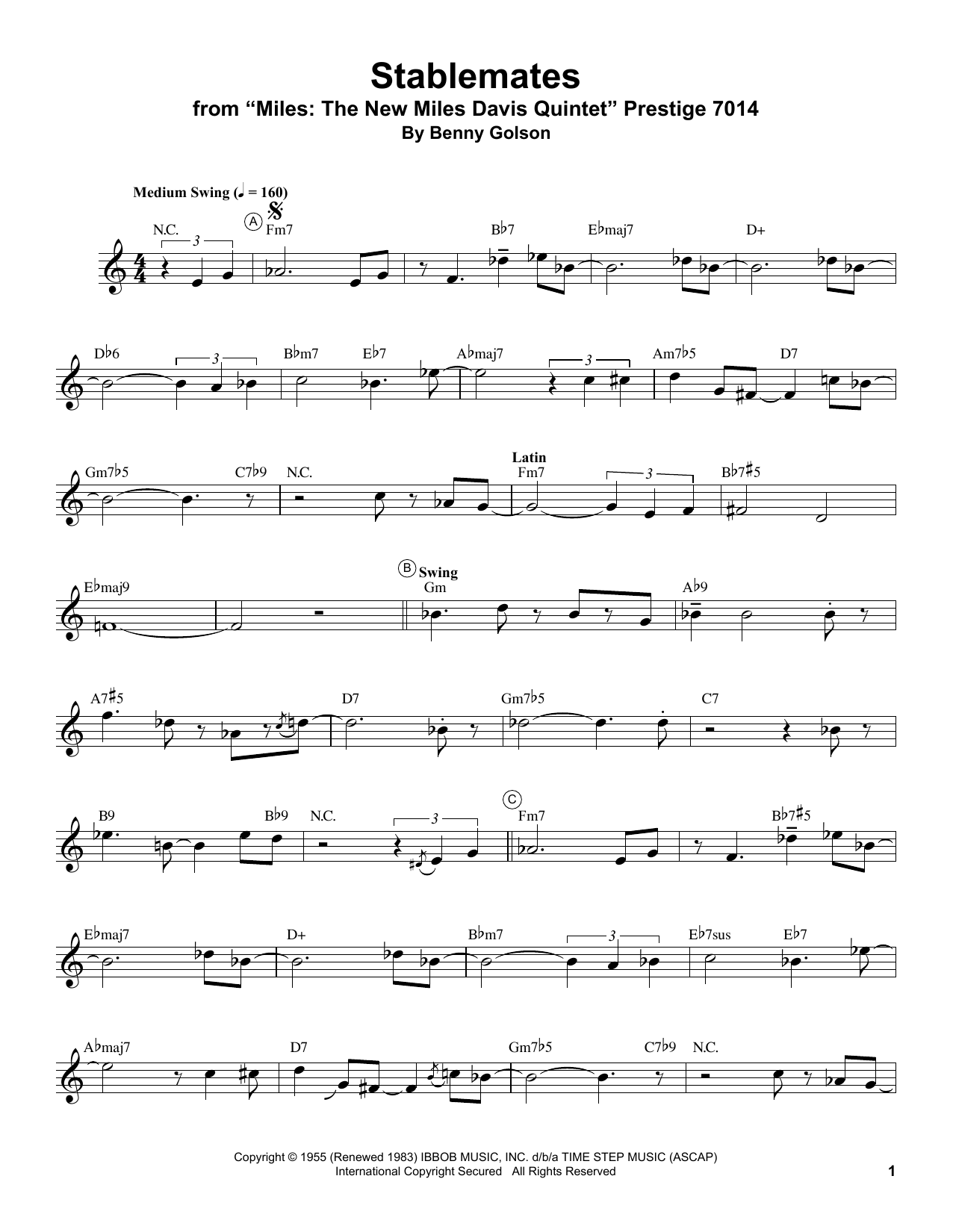 Stablemates (Trumpet Transcription) von Miles Davis