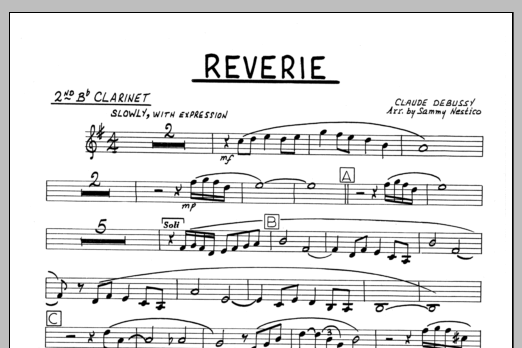 Reverie - 2nd Bb Clarinet (Jazz Ensemble) von Sammy Nestico