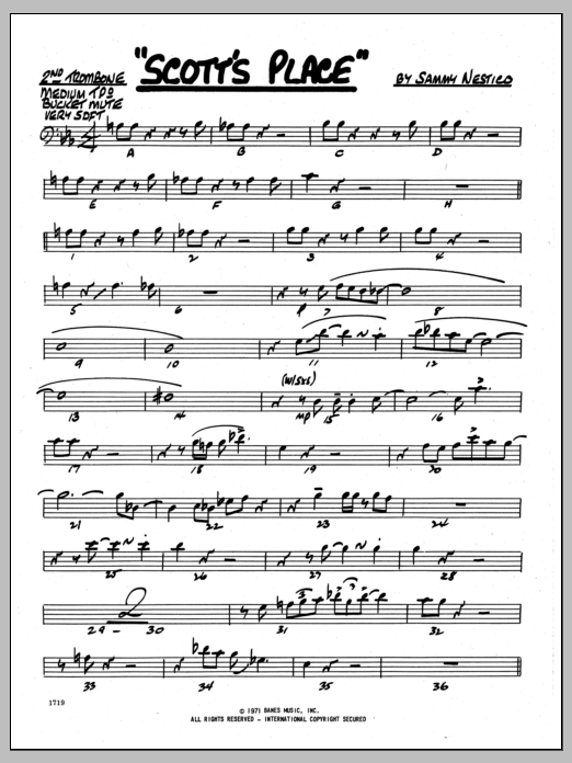Scott's Place - 2nd Trombone (Jazz Ensemble) von Sammy Nestico