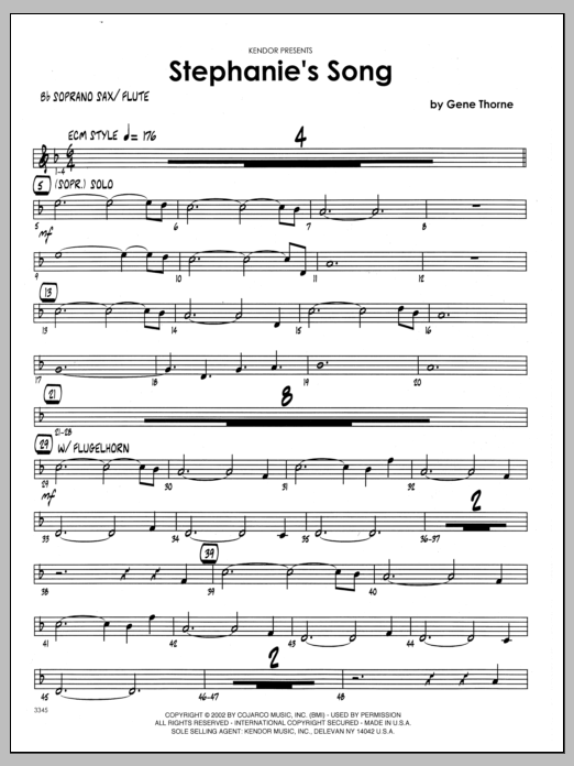 Stephanie's Song - Bb Soprano Sax (Jazz Ensemble) von Gene Thorne