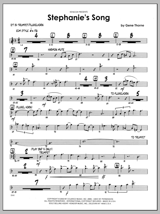 Stephanie's Song - 1st Bb Trumpet (Jazz Ensemble) von Gene Thorne
