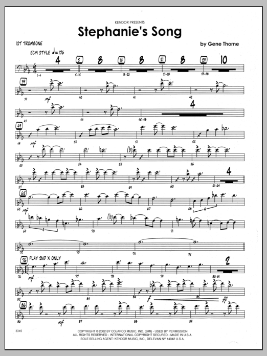 Stephanie's Song - 1st Trombone (Jazz Ensemble) von Gene Thorne