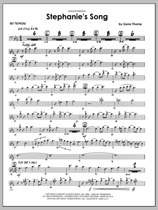 Stephanie's Song - 2nd Trombone (Jazz Ensemble) von Gene Thorne