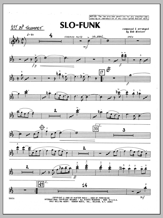 Slo-Funk - 1st Bb Trumpet (Jazz Ensemble) von Bob Mintzer