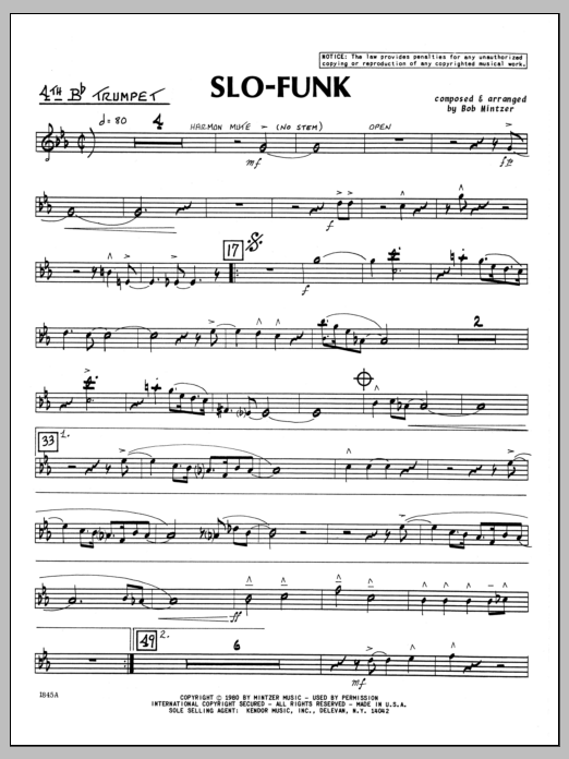 Slo-Funk - 4th Bb Trumpet (Jazz Ensemble) von Bob Mintzer