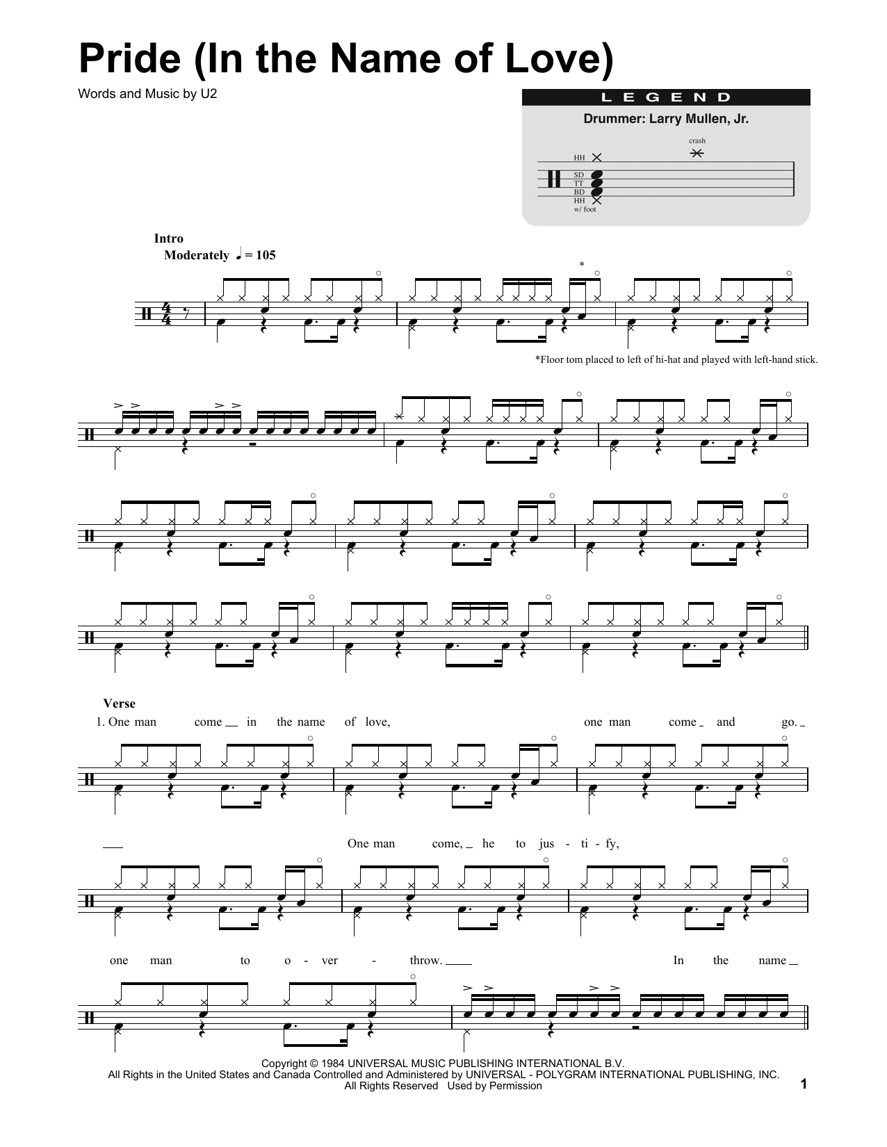 Pride (In The Name Of Love) (Drums Transcription) von U2