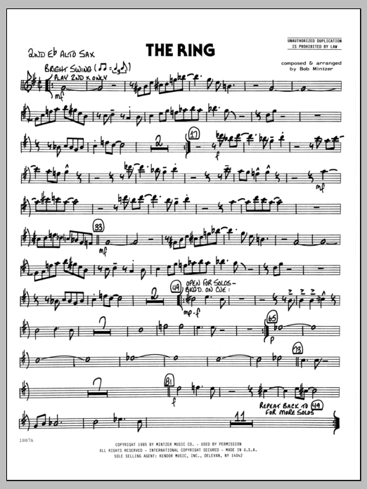 The Ring - 2nd Eb Alto Saxophone (Jazz Ensemble) von Bob Mintzer